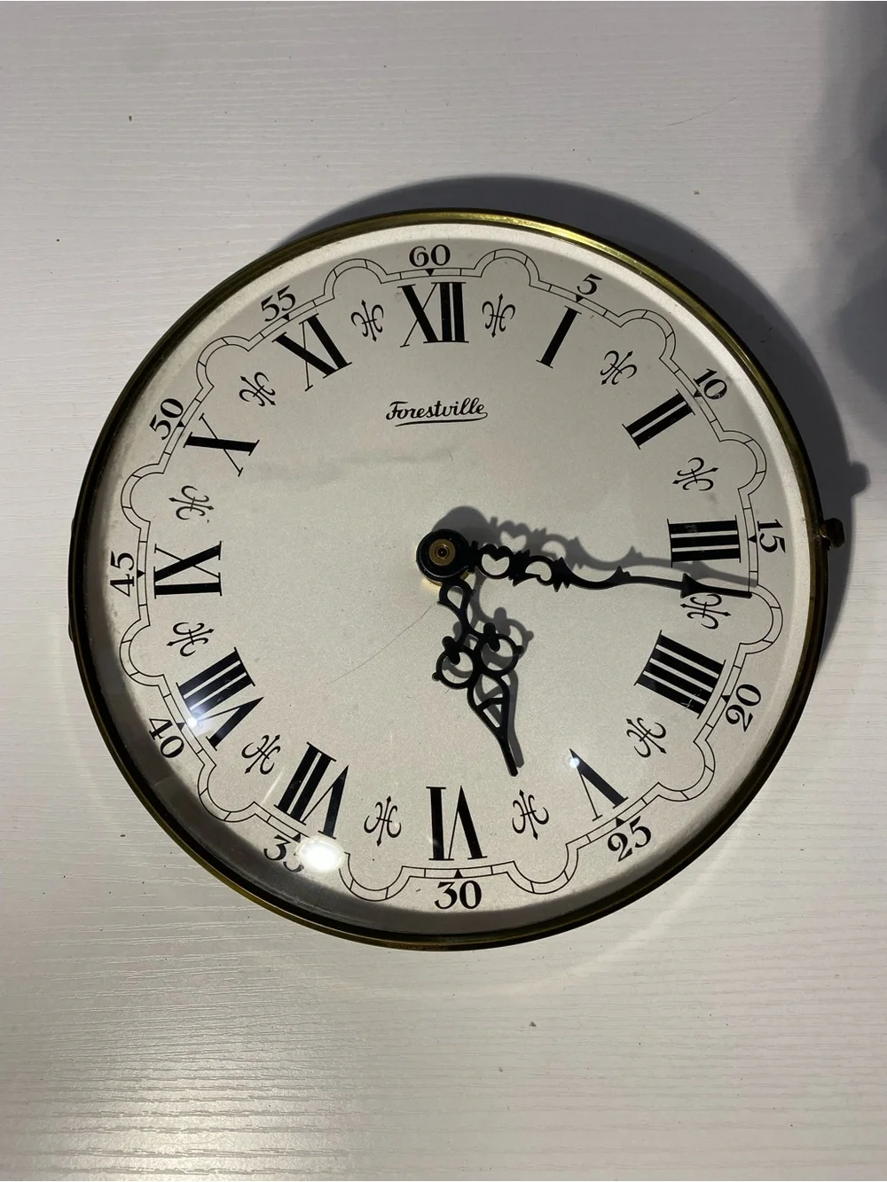 Vintage Forestville Wall Clock Working Junghans W738 Quartz Movement Germany